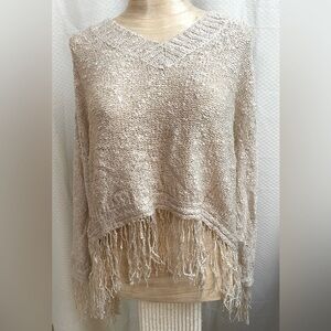 24K acrylic knit fringe sweater